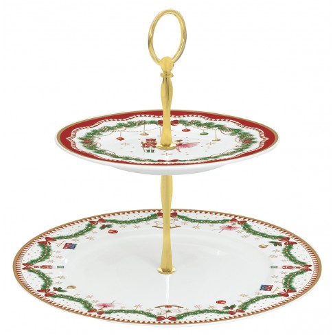 Двуетажна етажерка 19/27см Magie De Noel Двуетажна етажерка 19/27см Magie De Noel